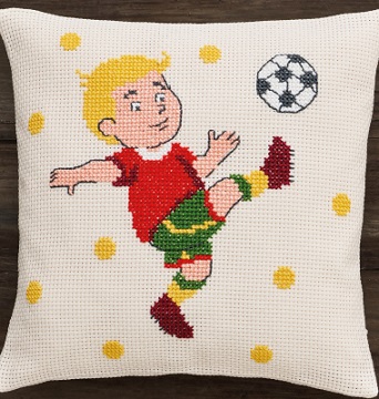 click here to view larger image of Soccer Cushion (counted cross stitch kit)