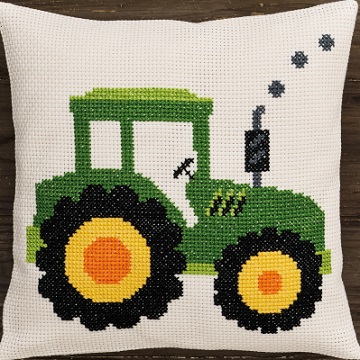 click here to view larger image of Tractor Cushion (counted cross stitch kit)