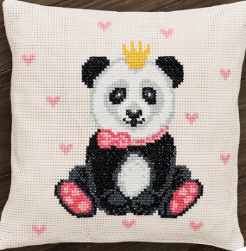 click here to view larger image of Panda Cushion (counted cross stitch kit)