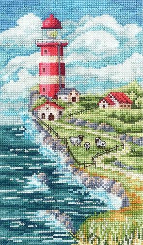 click here to view larger image of Landscape with a Lighthouse (counted cross stitch kit)