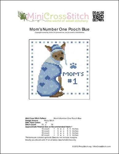 click here to view larger image of Moms Number One Pooch Blue (chart)