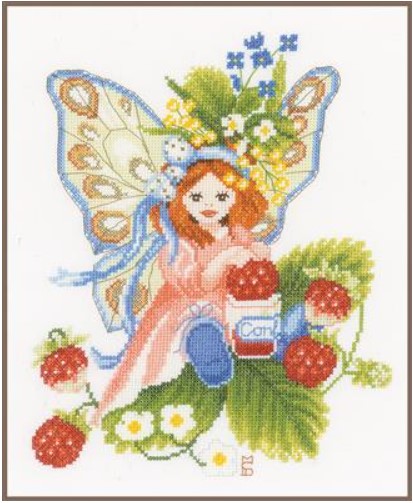 click here to view larger image of Wild Strawberries Girl (counted cross stitch kit)