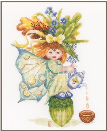 click here to view larger image of Acorn Girl 14ct (counted cross stitch kit)