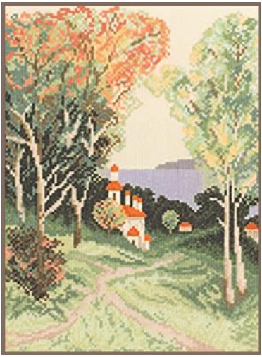 click here to view larger image of Hill Landscape - 27ct (counted cross stitch kit)