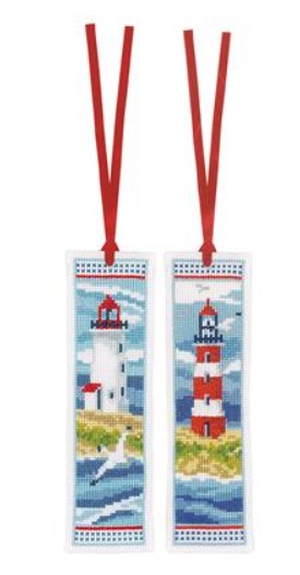 click here to view larger image of Lighthouses Bookmark Kit - Set of 2 (counted cross stitch kit)