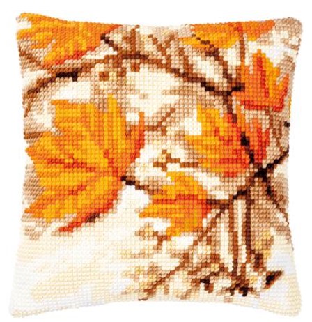 click here to view larger image of Autumn Leaves Cushion (needlepoint kit)