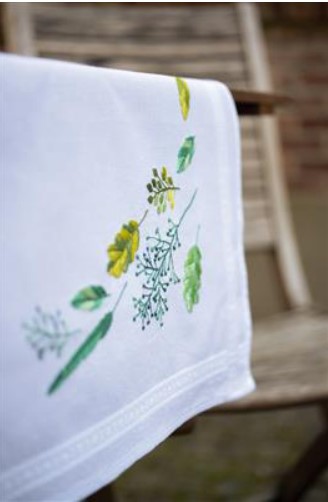 click here to view larger image of Leaves and Grass Table Runner (printed linen)