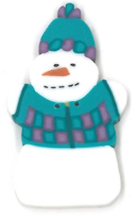 click here to view larger image of Teal Snowman (buttons)