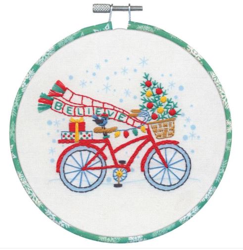 click here to view larger image of Holiday Bicycle (embroidery kit)