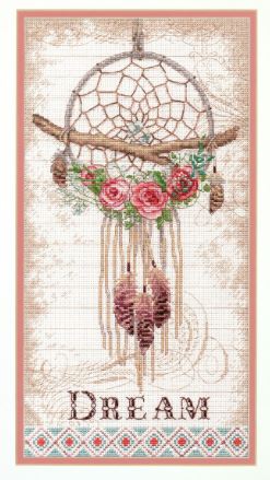 click here to view larger image of Floral Dreamcatcher (counted cross stitch kit)