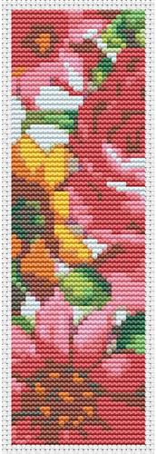 click here to view larger image of Red and Yellow Flowers Bookmark (chart)