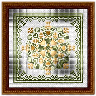 click here to view larger image of February Hearts Square with Daffodils (chart)