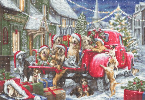 click here to view larger image of Puppies Christmas (counted cross stitch kit)