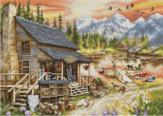click here to view larger image of Log Cabin General Store (Small) (counted cross stitch kit)