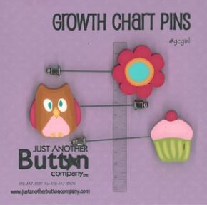 click here to view larger image of Growth Chart Pins - Girl (pin)