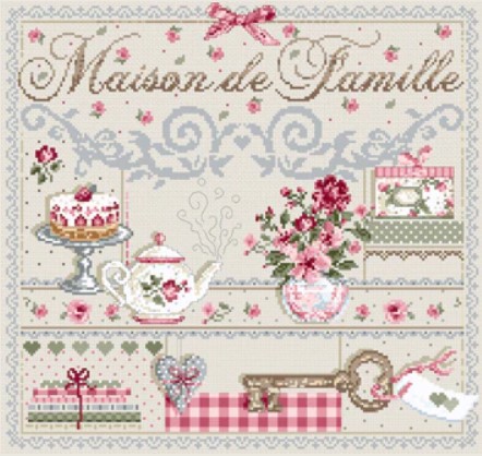 click here to view larger image of Maison de Famillie KIT- Linen (counted cross stitch kit)