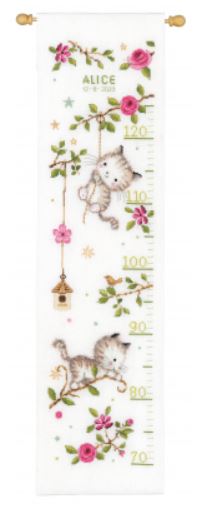 click here to view larger image of Cheeky Kittens Height Chart (counted cross stitch kit)