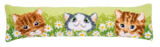 click here to view larger image of Cats among Daisies Draft Stopper (needlepoint kit)