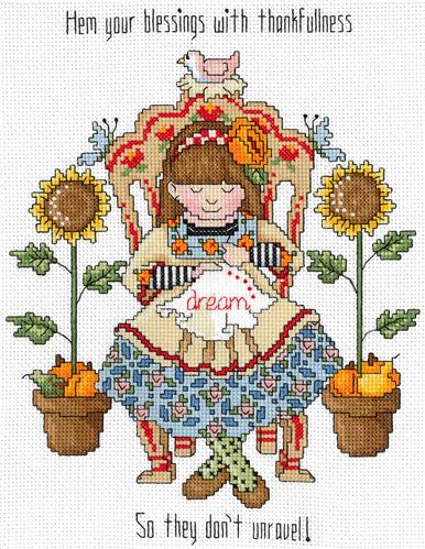 click here to view larger image of Hem Your Blessings - Mary Engelbreit (counted cross stitch kit)