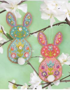 Springamajigs - Bunnies - click here for more details about counted cross stitch kit