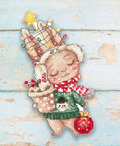 click here to view larger image of Christmas Rabbit Ornament (counted cross stitch kit)