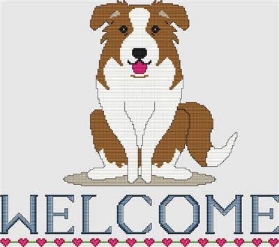 click here to view larger image of Border Collie - Welcome (Red) (chart)