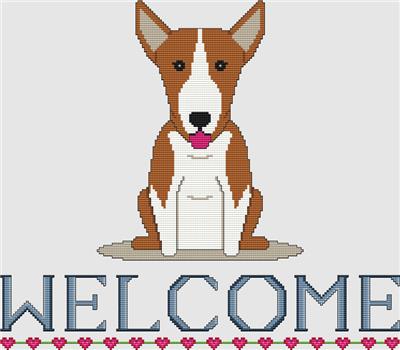click here to view larger image of Bull Terrier - Welcome (Red White) (chart)