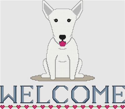 click here to view larger image of Bull Terrier - Welcome (White) (chart)