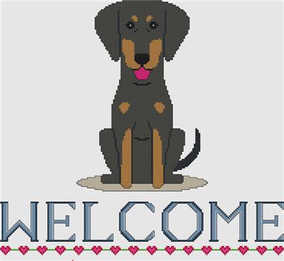 click here to view larger image of Doberman Pinscher - Welcome (Black) (chart)