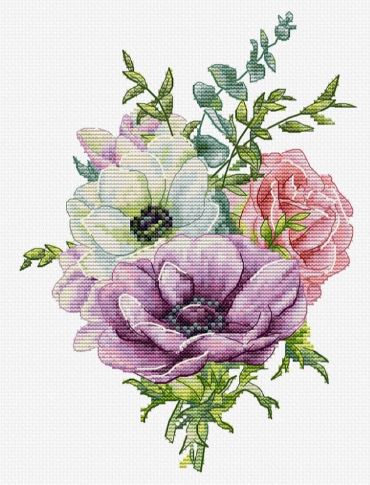 click here to view larger image of Anemone  (counted cross stitch kit)