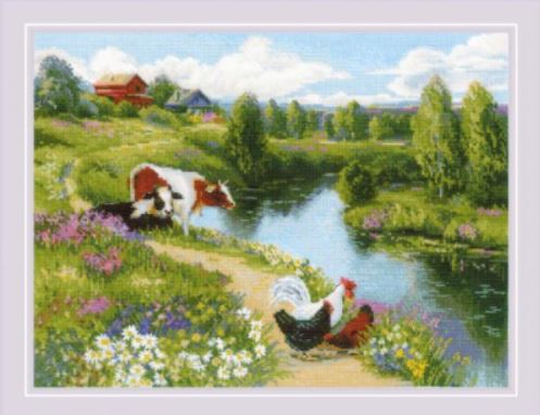click here to view larger image of By The River (counted cross stitch kit)
