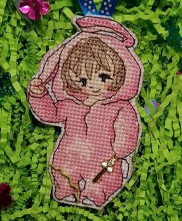 click here to view larger image of Embroidery Kit Baby Rabbit (counted cross stitch kit)