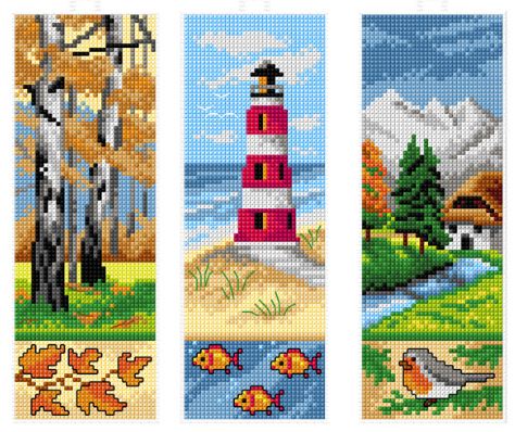 click here to view larger image of Bookmarks 3 Designs - SA7691 (counted cross stitch kit)