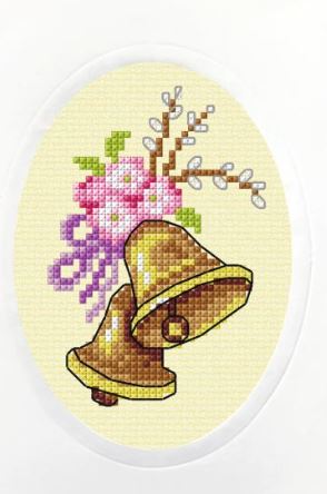 click here to view larger image of Card - Easter Bells (counted cross stitch kit)