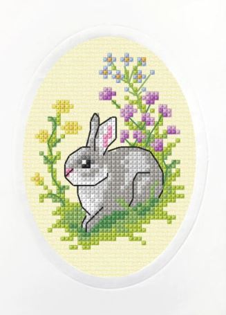 click here to view larger image of Card - Easter Bunny (counted cross stitch kit)