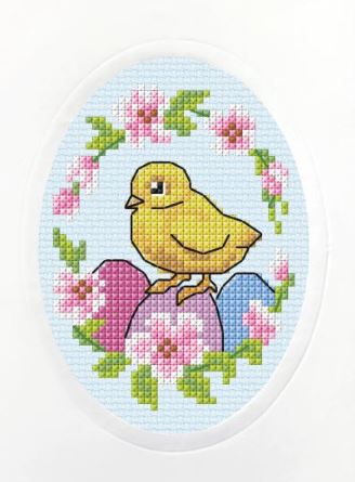 click here to view larger image of Card - Easter Chick (counted cross stitch kit)