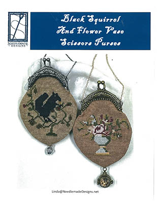 click here to view larger image of Black Squirrel and Flower Vase Scissors Purses (chart)