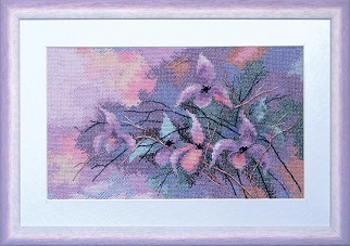 click here to view larger image of Violet Flowers (counted cross stitch kit)