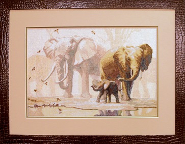 click here to view larger image of Elephants (counted cross stitch kit)