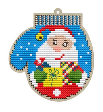click here to view larger image of Mitten - Santa (counted cross stitch kit)