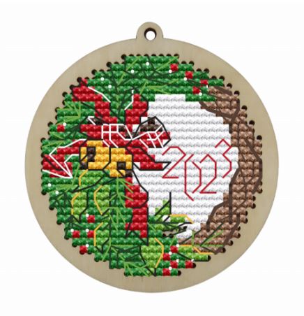 click here to view larger image of Christmas Ball - Winter Wreath (counted cross stitch kit)