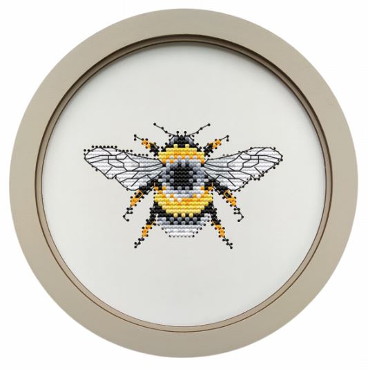 click here to view larger image of Bee - Wooden base w/frame (counted cross stitch kit)