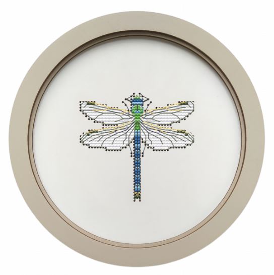click here to view larger image of Dragonfly - Wooden base w/frame (counted cross stitch kit)
