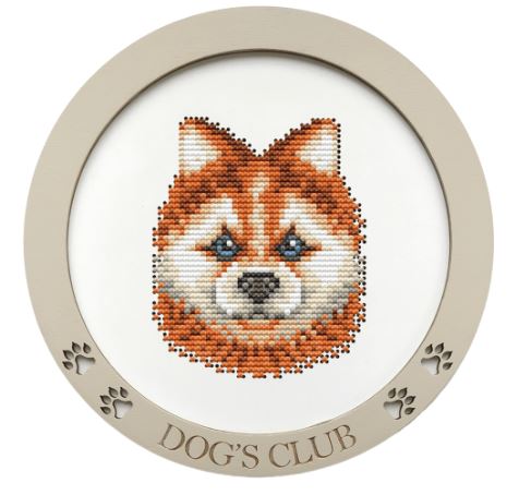 click here to view larger image of Cute Dog - Wooden base w/frame (counted cross stitch kit)
