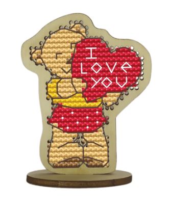 click here to view larger image of I Love You Teddy Bear (counted cross stitch kit)
