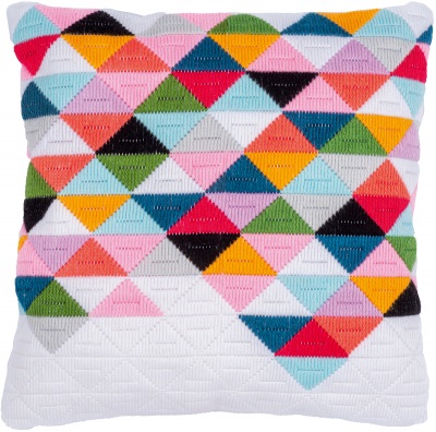 click here to view larger image of Triangles Cushion - Long Stitch (Long Stitch)