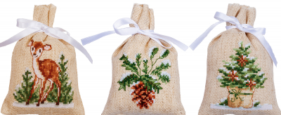 click here to view larger image of Winter Bags - Set of 3 (counted cross stitch kit)