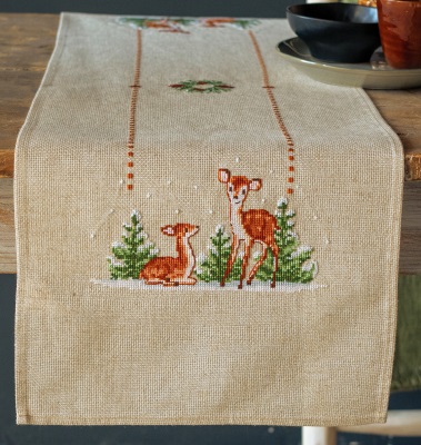 click here to view larger image of Deer Table Runner (counted cross stitch kit)