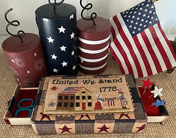 click here to view larger image of United We Stand Sewing Box (chart)
