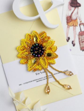 click here to view larger image of Little Sun (bead embroidery kit)